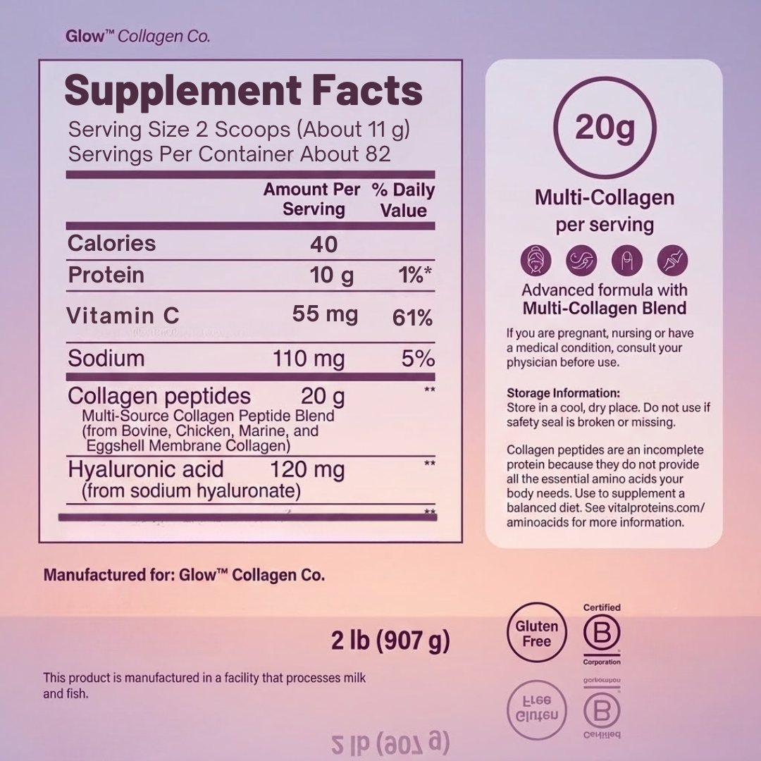 Glow™ Multi-Collagen Peptides Powder